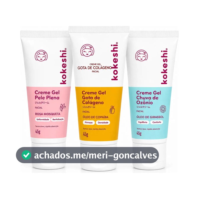 Kit 3 Produtos Linha Ozônio Kokeshi Óleo de Girassol Ozonizado Facial