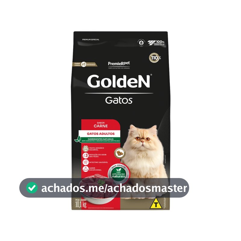 Ração pra Gatos Adultos sabor Carne 10.1kg Golden