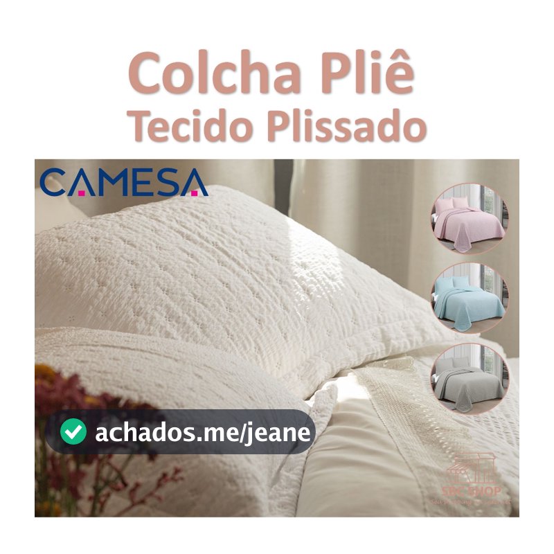Colcha Solteiro Casal Queen King Pliê Tecido Plissado Camesa