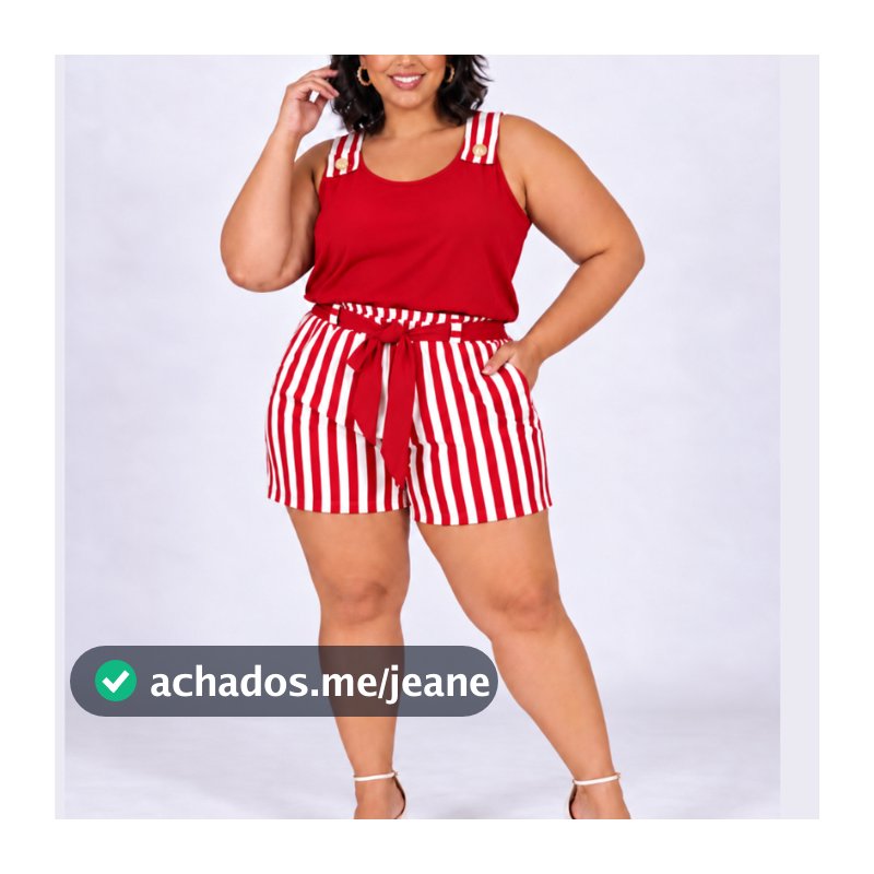 Conjunto Plus Size Short e Blusa - Conjutinho Verão Moda Praia
