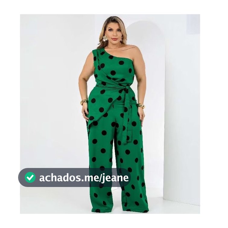 Macacão Plus Size Feminino  Um Ombro Só Mula Manca GG G1 G2 SoCial Trabalho Festa