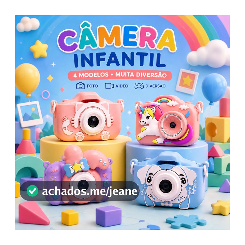 Brinquedos Mini Câmera Infantil Recarregável Video Jogos Fotos Filma Tira Foto De Verdade Com cartão de memória