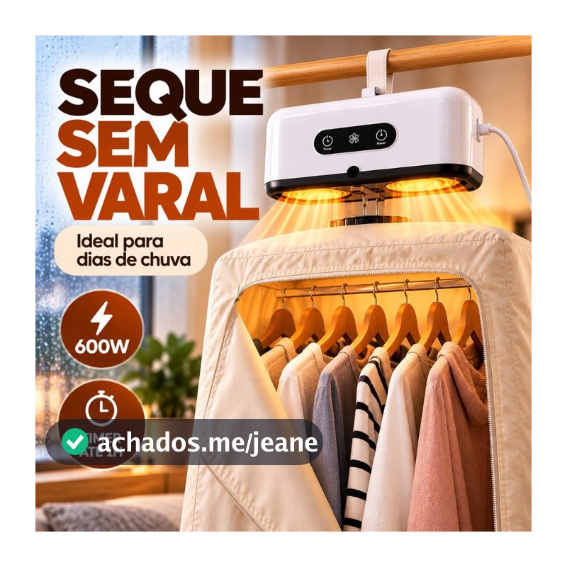 Secador De Roupas Portátil Elétrico Aquecedor Varal Dobrável Secagem Rápida