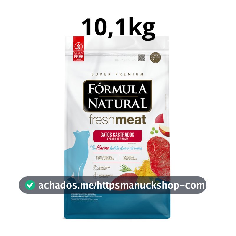 Ração Gato Castrado Fórmula Natural Fresh Meat Sabor Carne 10,1Kg