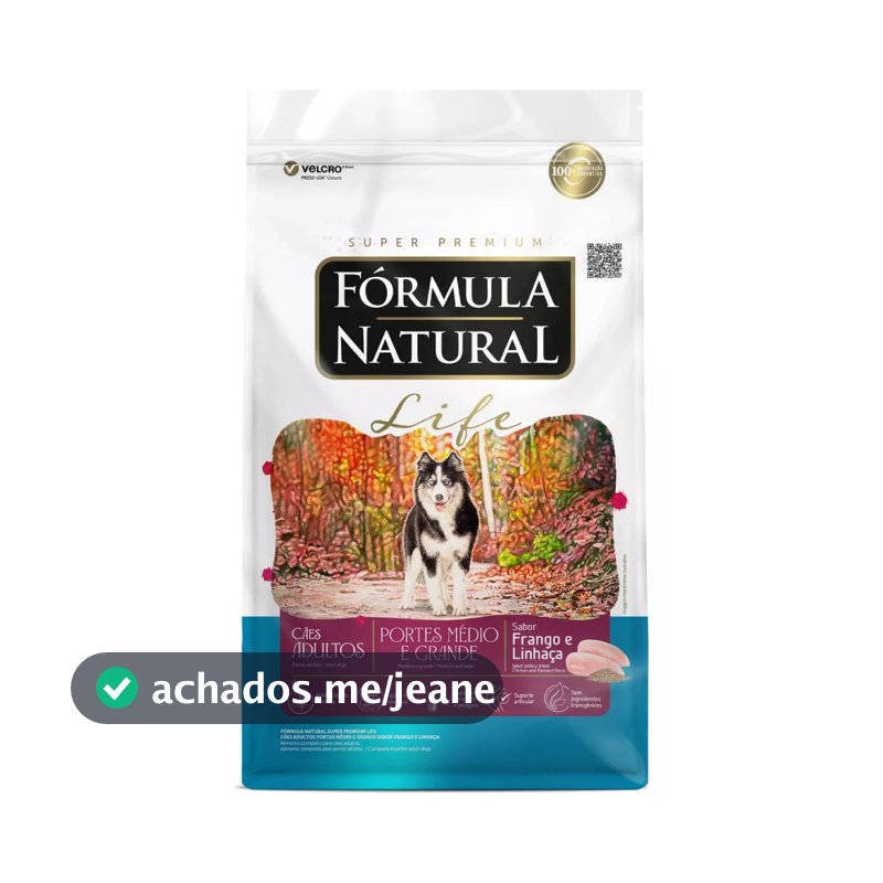 Ração Fórmula Natural Cães Adultos Raças Médias e Grande - 15kg