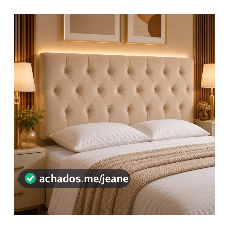 Cabeceira Elisa Estofada Casal Queen Solteiro Suede Premium Painel Para Quarto