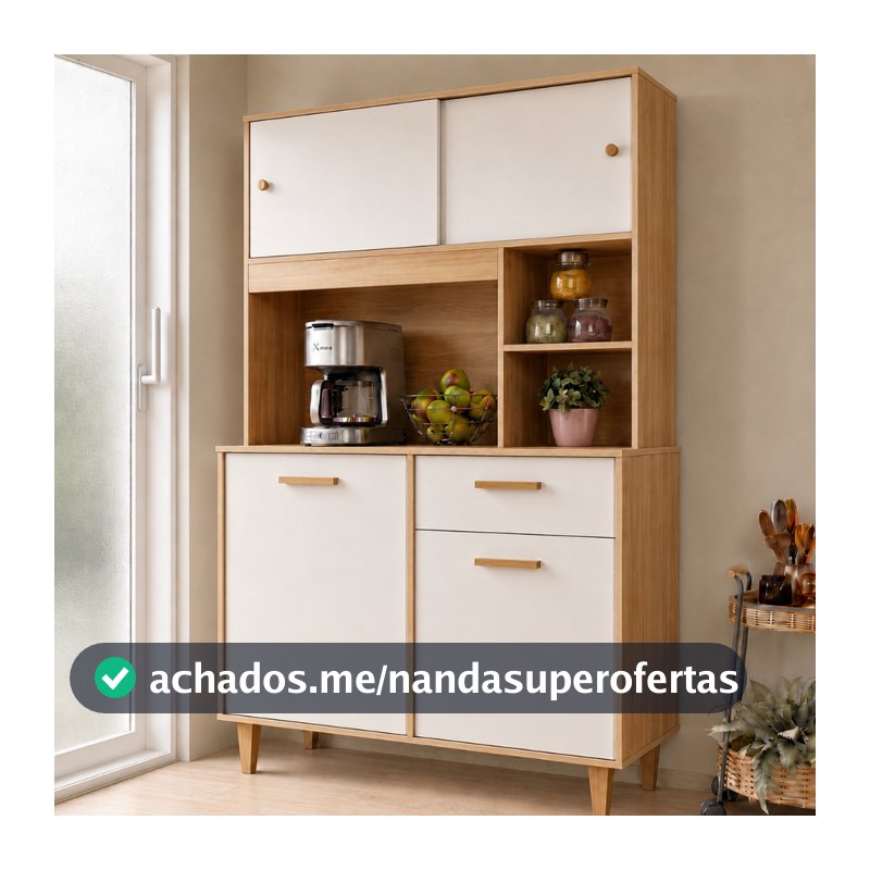 Armário de Cozinha Kit Compacto 180cm 4 Portas 1 Gaveta Organizadora Moderno - Blue Moby