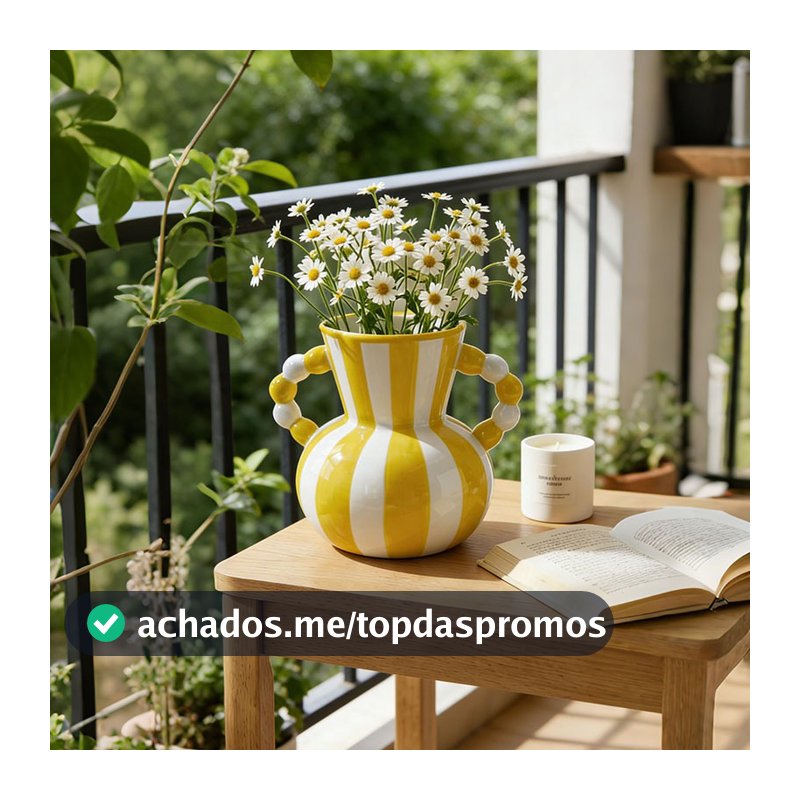 Vaso De Cerâmica Com Listras Retrô , Decoração De Casa Minimalista Elegante Para Mesa De Sala De Estar