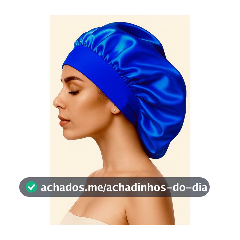 Touca de Cetim com Faixa Larga Elástica | Protege e Retira o Frizz para Cabelos médios