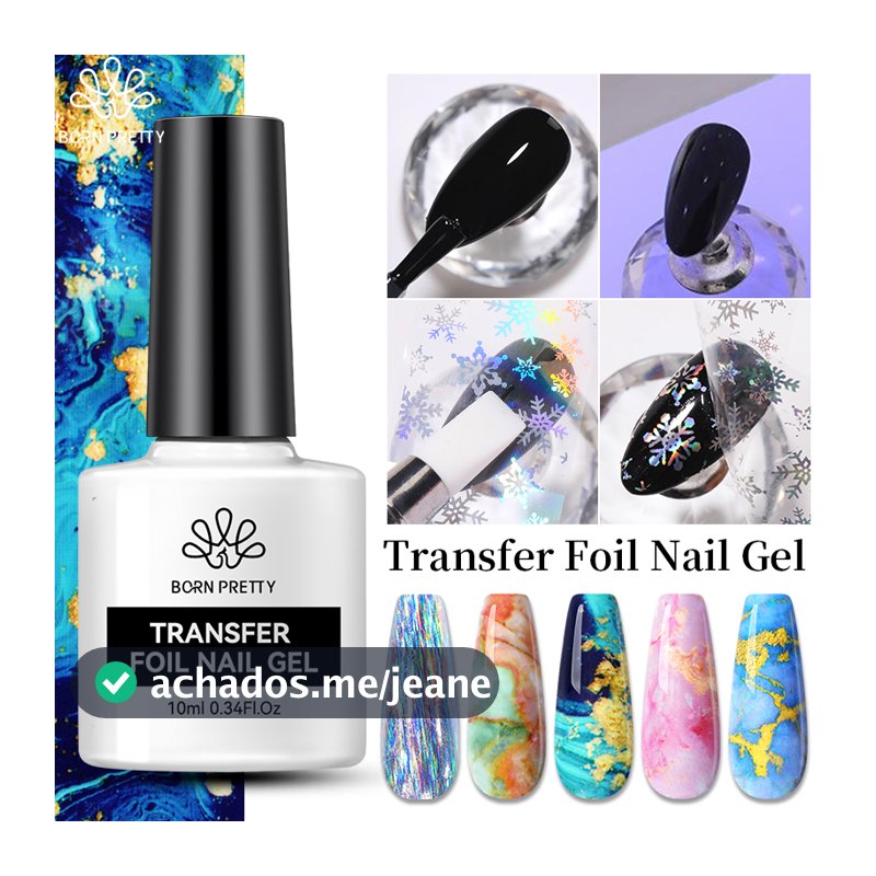 BORN PRETTY 10ml Folha De Transferência Gel Unha Polonês Adesivo Cola Para Unhas Soak Off Impressão UV Verniz Nail Art