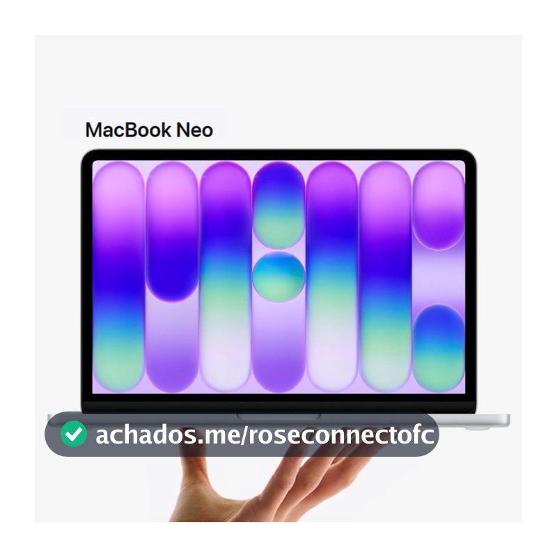 MacBook Neo Apple 13" Chip A18 Pro CPU de 6 núcleos GPU de 5 núcleos 8GB RAM 256GB Nota Fiscal
