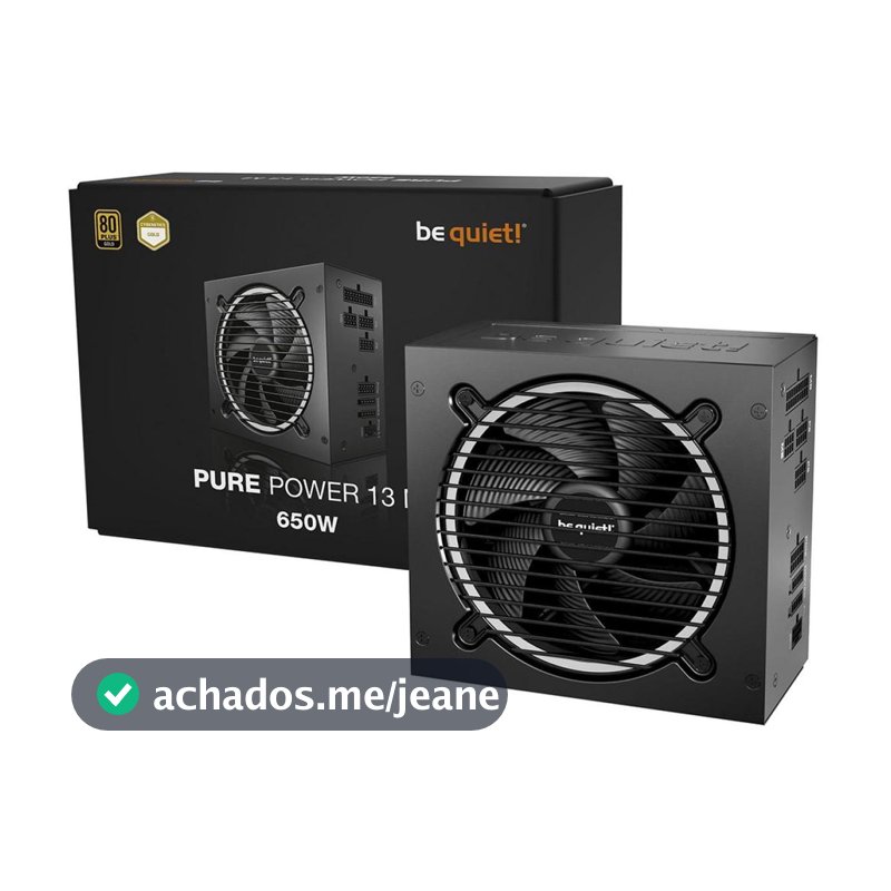 Fonte Be Quiet Pure Power 13 M, 650W, 80 Plus Gold, PFC Ativo, Full Modular, Preto, BP025BR