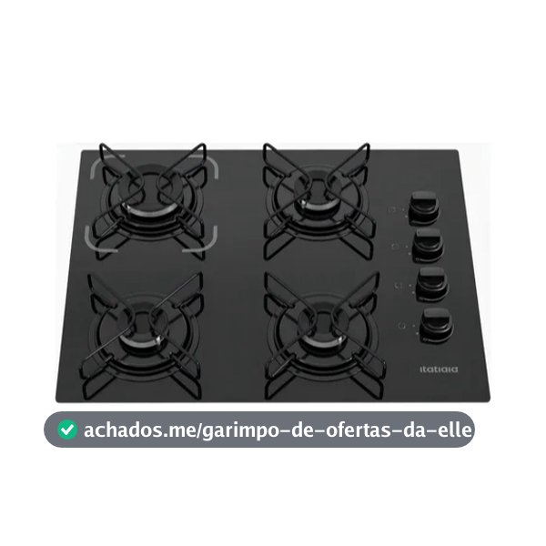 Cooktop Itatiaia Essencial 4 Bocas Preto – Bivolt 127V/220V com Acendimento Automático