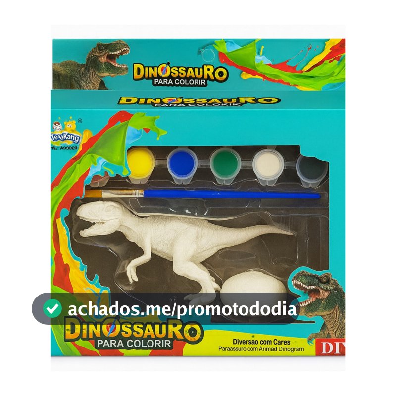 Dinossauro Pintar e Colorir Kit Educativo Jogo Criativo Faça Você Mesmo Presente Dia das Crianças