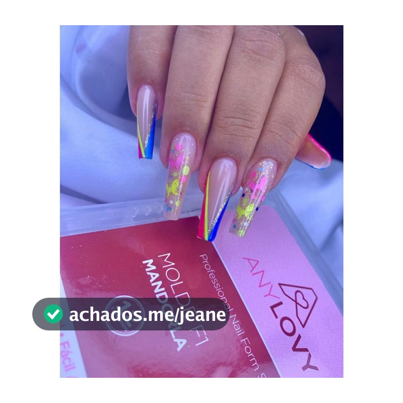 ANY LOVY - Molde F1 para Unhas – Bailarina / Quadrada / Mandorla / Francesa Reversa