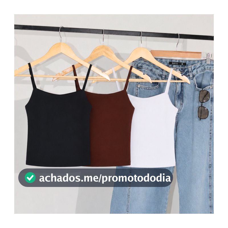 Kit 3 Cropped Feminino Regata Alcinha Suplex Premium Forro Duplo Sem Transparência Casual Verão