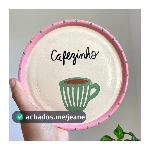 Prato de parede em cerâmica artesanal | 18 cm | cafezinho | cafezin | xícara de café | decoração sala