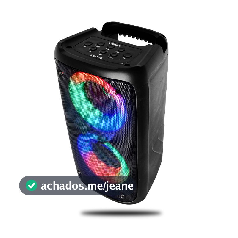 Caixa de som Bluetooth Potente Multimídia com LED RGB Subwoofer TWS Estéreo sem fio XDG-96-XTRAD