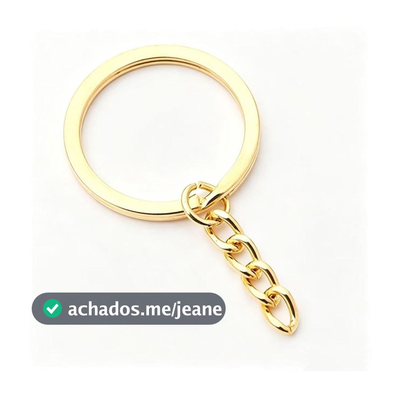 Argola Chaveiro Metal com Corrente, Material Artesanato DIY para Pingentes e Acessórios  50-200pcs