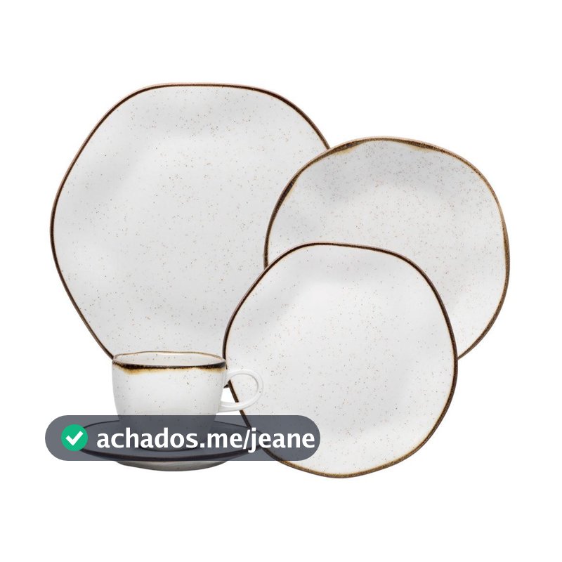 Jogo de Jantar 30 Peças Porcelana Chá Maresia Oxford