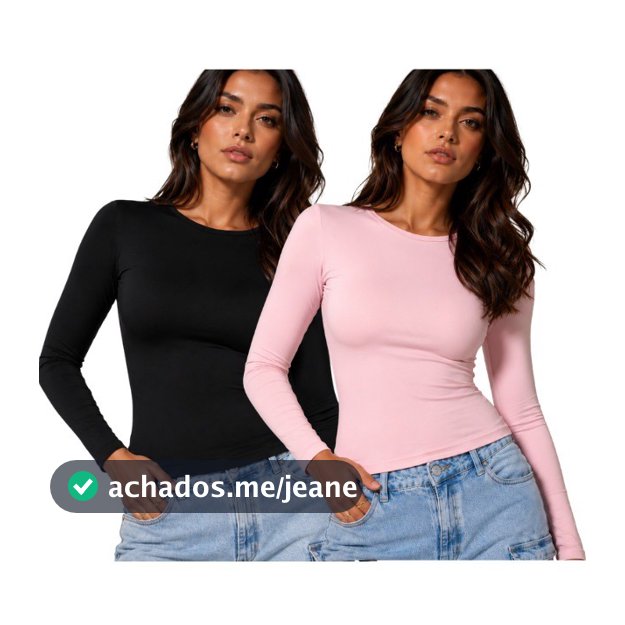 KIT 2: Blusa Feminina de Manga Longa - Meia Estação de Compressão Coladas