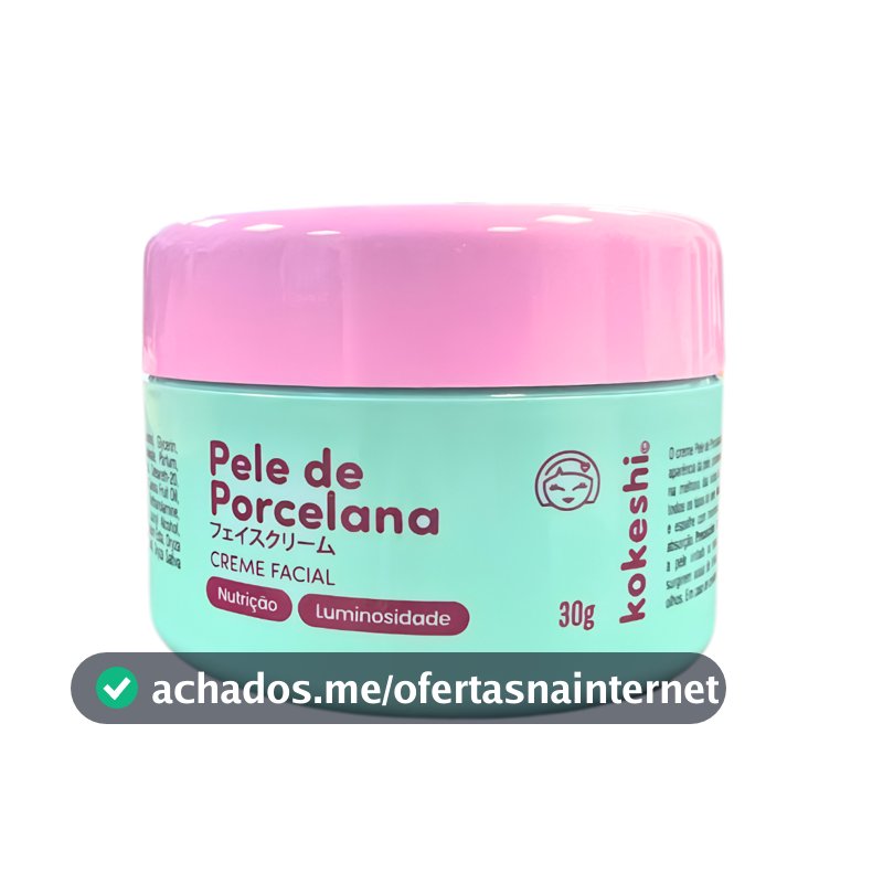Hidratante Creme Facial Pele De Porcelana Kokeshi 30g Milagre do Arroz