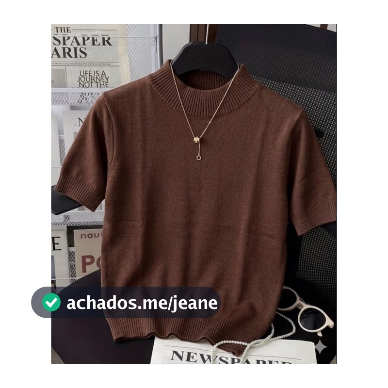 Blusa Modal Lisa Manga Curta Moda Feminina Primavera Verão 2025/2026 Camiseta Básica
