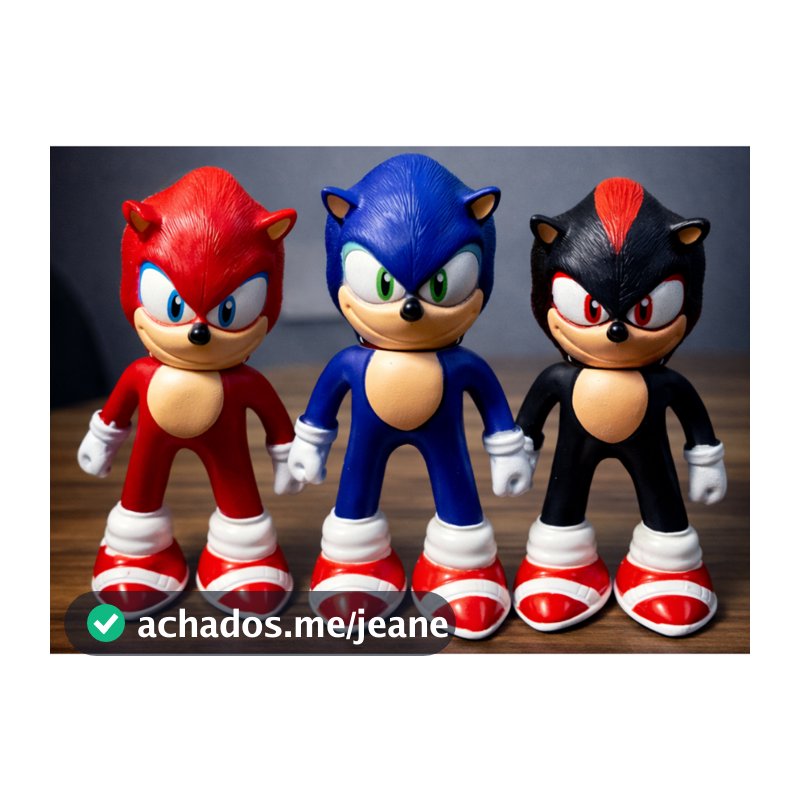 Kit 3 Bonecos Sonic Brinquedo Infantil Presente Personagens