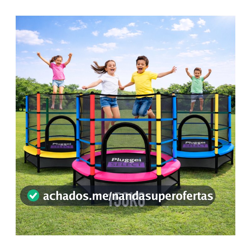 Pula Pula até 150kg Cama Elástica Trampolim Infantil 1.62m Com Rede e Proteção para Pet Usuários