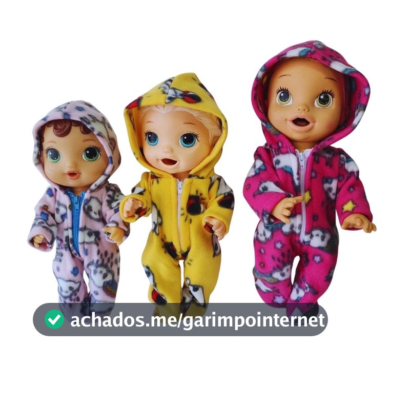 Mundo floral Roupa   Boneca Baby  Alive  Mini Reborn De 35Cm Macacão Longo C/Capuz ( PP.P.M.G)