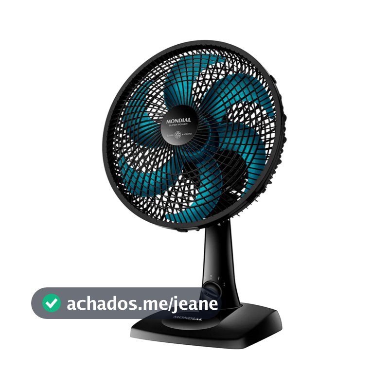 Ventilador De Mesa 30cm Mondial Super Power 60w Vsp-30-AP Preto e Azul Petróleo