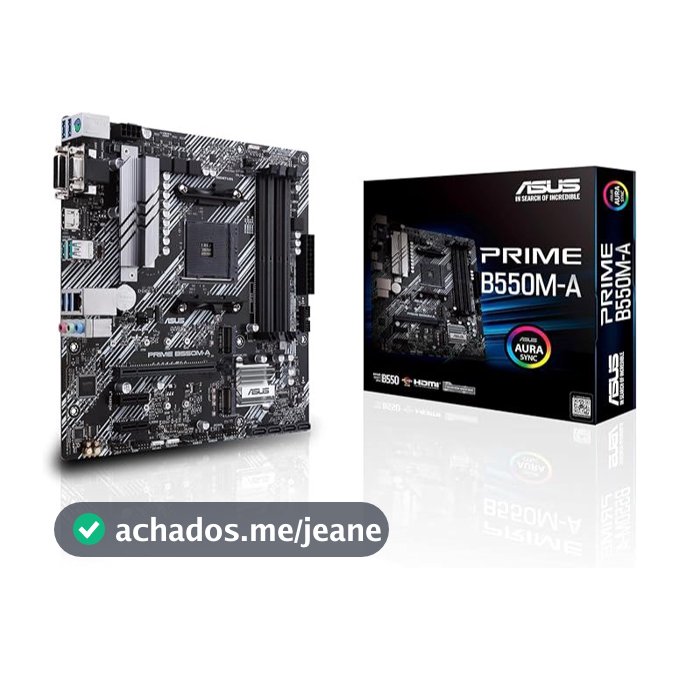 Placa mãe ASUS Prime B550M-A AMD B550 soquete AM4 Micro ATX DDR4-SDRAM
