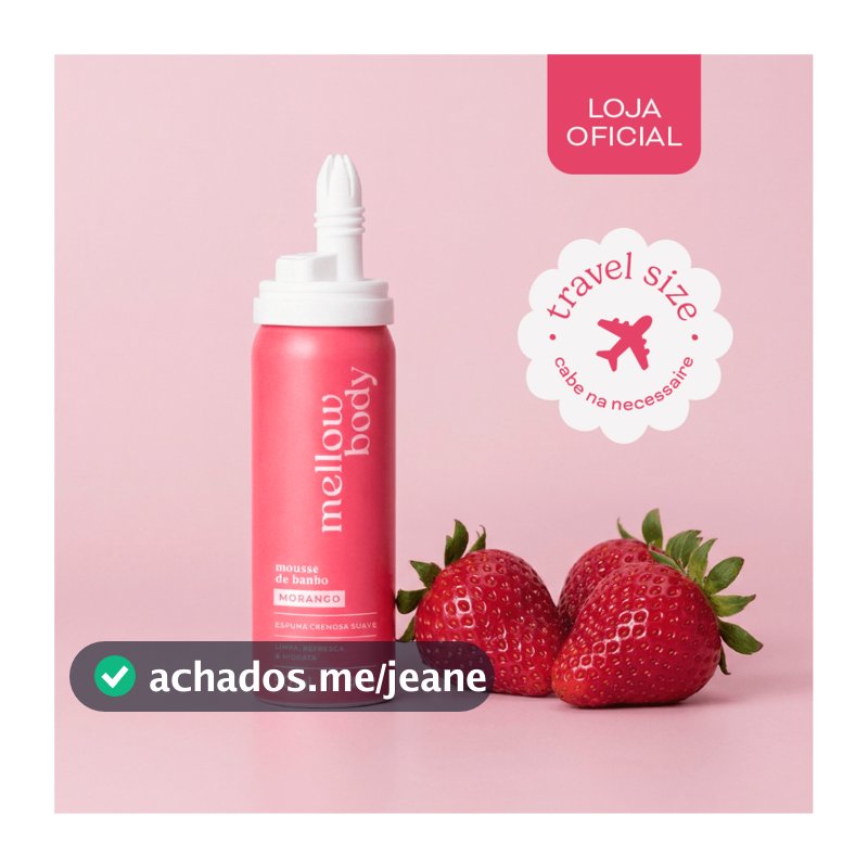 Mini Chantilly de Banho Morango 50ml Sabonete Líquido em mousse Premium Hidratante skincare