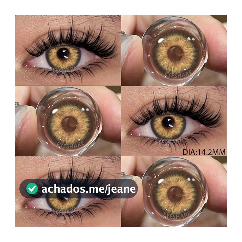 Eyeshare 2 Peças De Lentes De Contato Marrom/Cinza Para Olhos , Coloridas De 14.2 Mm , Envio Cosmético Anual De São Paul