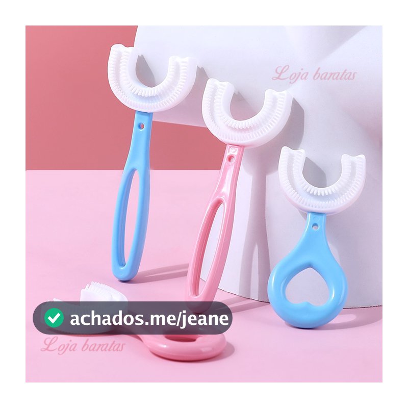 Escova de dentes em forma de U de 360 graus para crianças,  2-6-12 anos, Escova macia em forma de U para crianças