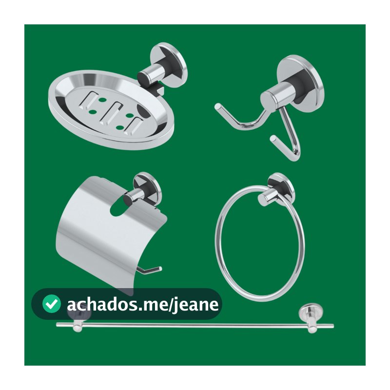 Kit Para Banheiro Completo Acessórios Em Inox Linha Stander 5 Peças