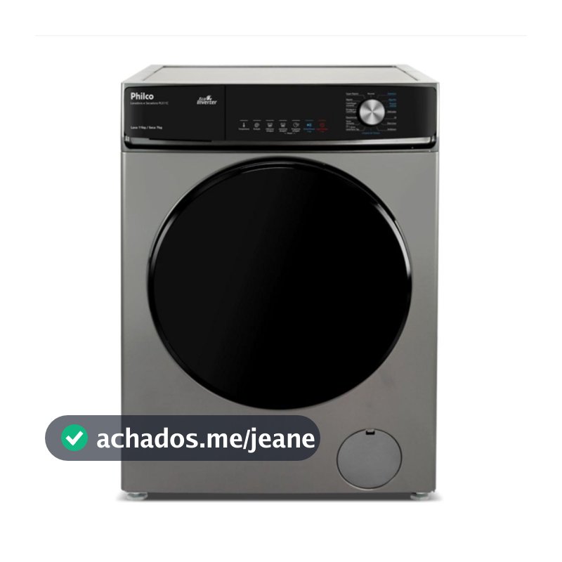 Lava e Seca Philco 16 Programas Eco Inverter 11kg Titânio PLS11C