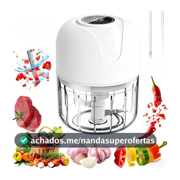 Mini Processador Triturador Sem Fio Elétrico 250ML De Alimentos Para Legumes Alho Gengibre