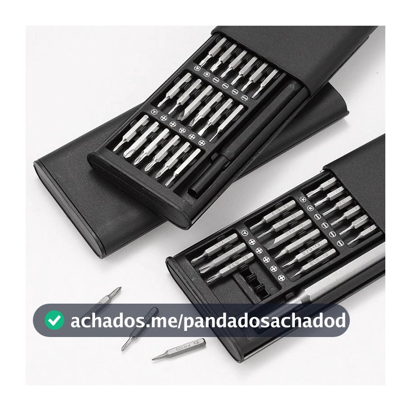 Kit Jogo Ferramenta Chave Magnética Precisão 24 Peças Pequenos Reparos Celular PC Notebook Óculos