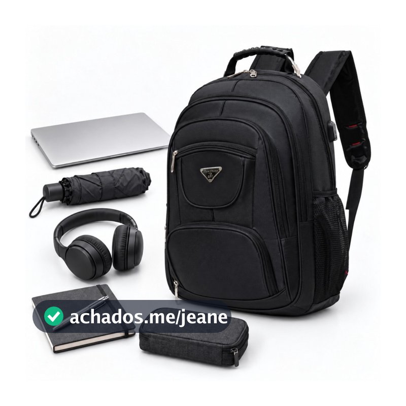 Mochila Executiva Masculina Impermeável Reforçada para Laptop 15.6 Ideal Trabalho Viagem Faculdade Grande Capacidade