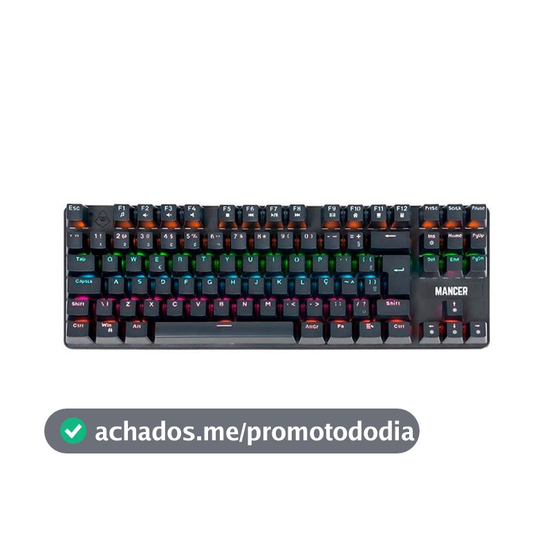 Teclado Mecanico Mancer Shade MK3, Rainbow, Switch Huano Vermelho, Preto, MCR-SHM3-RBW01RD