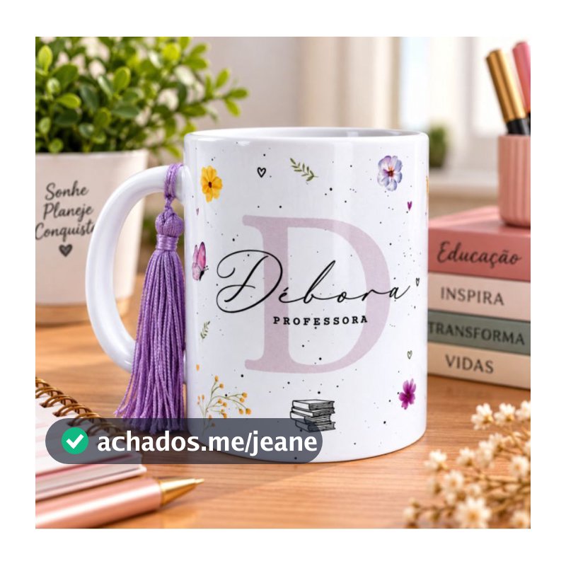 Caneca Cerâmica Dia dos Professores Personalizada com Nome - Presente