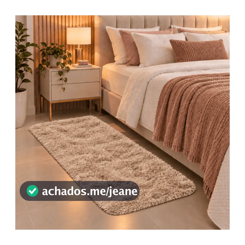 Passadeira Felpuda 40mm 200x60cm Tapete Peludo Macio