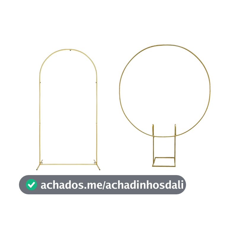Kit 2 Painel Arco 1 Romano + 1 Rendondo Suporte Desmontável Estrutura Para Montar Fundo Com Bexigas de Festas Eventos