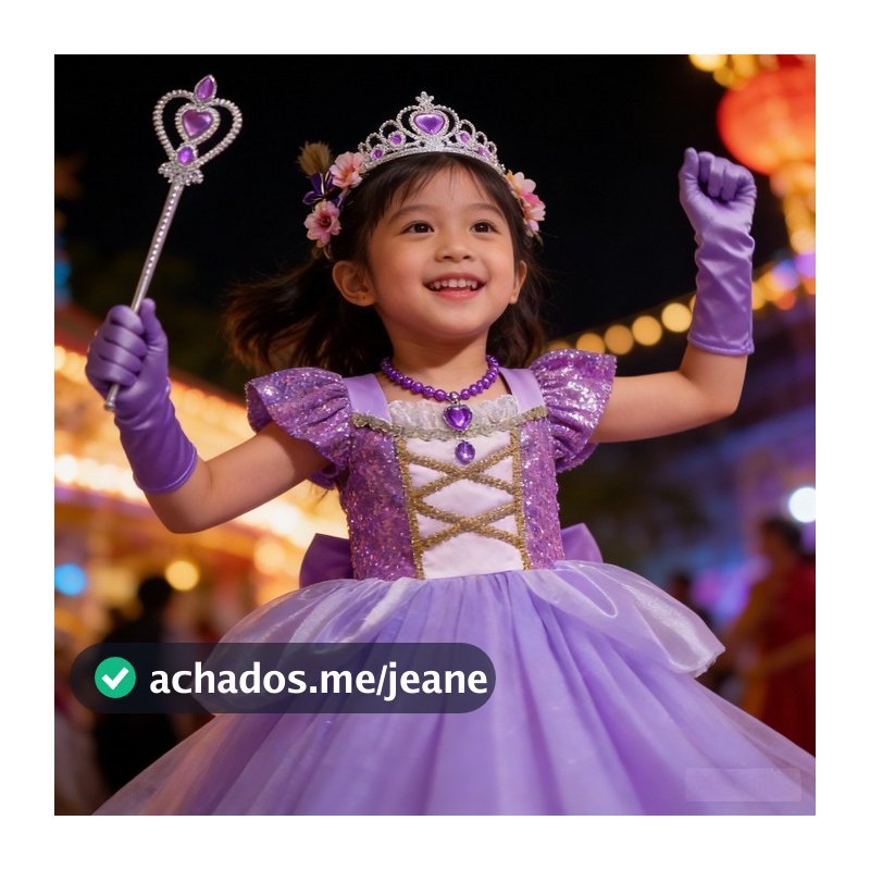 Novo Conjunto de Vestido de Princesa de Cabelo Longo para Meninas Crianças Fantasia de Cosplay Elegante para Festa de An