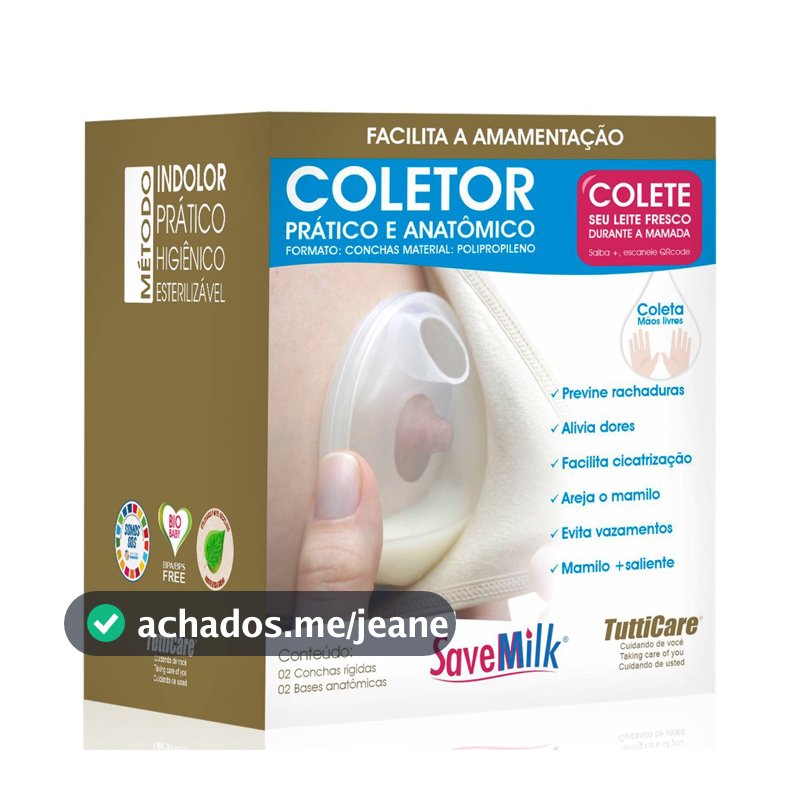 CONCHA COLETORA DE LEITE MATERNO - AMAMENTAÇÃO - SAVEMILK - Caixa 2 Conchas mãos Livres