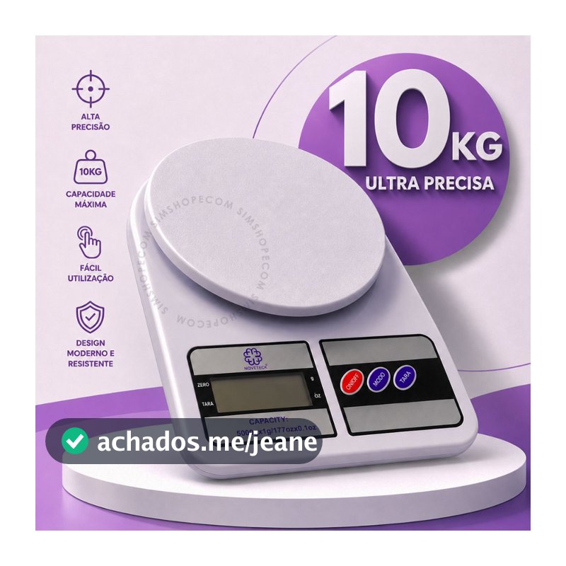 Balança Digital Cozinha 10Kg Cozinha Dieta Alimentos Precisão Digital Nutrição Confeitaria