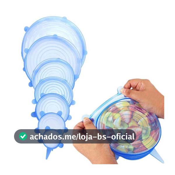 Kit 6 Tampas Silicone Reutilizável Elástica Tapoer Panela - Envio Imediato