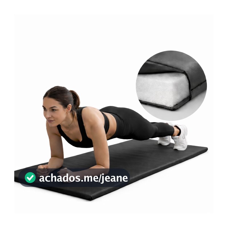Colchonete de Academia 90x40x2cm Compacto Espuma D23 Impermeável Azul Preto Mat Yoga Pilates