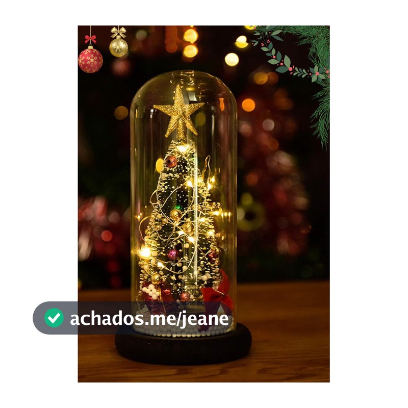Luminaria Mesa Enfeite Natal Vermelha Cupula Led Presente